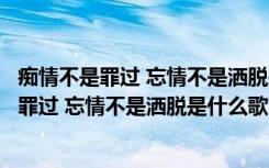 痴情不是罪过 忘情不是洒脱是什么歌是什么意思（痴情不是罪过 忘情不是洒脱是什么歌）