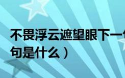 不畏浮云遮望眼下一句（不畏浮云遮望眼下一句是什么）