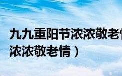 九九重阳节浓浓敬老情主题文案（九九重阳节浓浓敬老情）