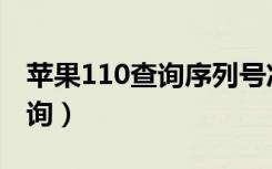 苹果110查询序列号准吗（苹果110序列号查询）