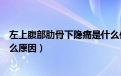 左上腹部肋骨下隐痛是什么位置（左上腹部肋骨下隐痛是什么原因）