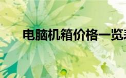 电脑机箱价格一览表（电脑机箱价格）