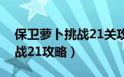 保卫萝卜挑战21关攻略图解法（保卫萝卜挑战21攻略）