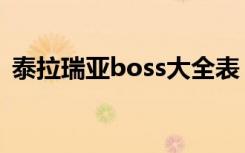 泰拉瑞亚boss大全表（泰拉瑞亚boss大全）