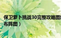 保卫萝卜挑战30完整攻略图解（保卫萝卜挑战30攻略金萝卜布阵图）