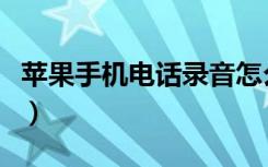 苹果手机电话录音怎么设置（苹果手机电死人）