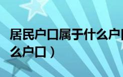 居民户口属于什么户口性质（居民户口属于什么户口）