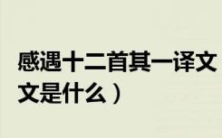 感遇十二首其一译文（《感遇十二首其一》原文是什么）