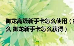 御龙高级新手卡怎么使用（御龙在天高级新手卡礼包里有什么 御龙新手卡怎么获得）