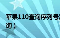 苹果110查询序列号准吗（苹果110序列号查询）