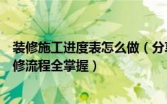 装修施工进度表怎么做（分享一组装修工程施工进度表，装修流程全掌握）