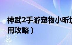 神武2手游宠物小昕加点（神武小昕新手卡使用攻略）