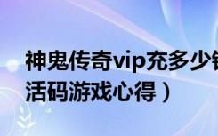 神鬼传奇vip充多少钱（《神鬼传奇》VIP激活码游戏心得）