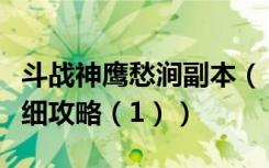 斗战神鹰愁涧副本（《斗战神》鹰愁涧副本详细攻略（1））