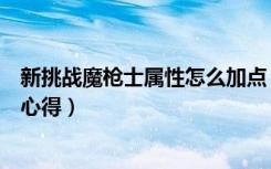 新挑战魔枪士属性怎么加点（《新挑战》魔枪士及死神职业心得）