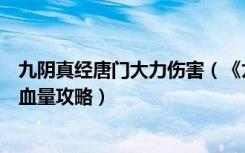 九阴真经唐门大力伤害（《九阴真经》唐门四内阶段想提高血量攻略）