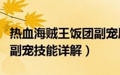 热血海贼王饭团副宠属性介绍（热血海贼饭团副宠技能详解）