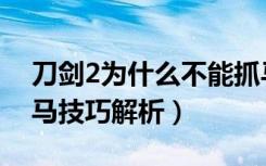 刀剑2为什么不能抓马了（《刀剑2》游戏抓马技巧解析）