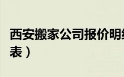 西安搬家公司报价明细表（西安搬家公司价格表）