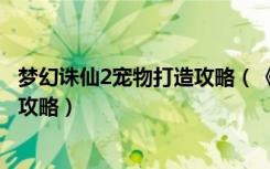 梦幻诛仙2宠物打造攻略（《梦幻诛仙2》宠物圣装强化解析攻略）