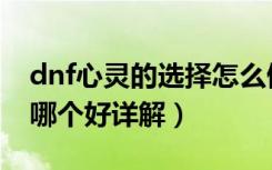 dnf心灵的选择怎么做（dnf心灵的选择选择哪个好详解）