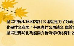 魔兽世界4.3幻化有什么用就是为了好看点（魔兽世界里的幻化有用吗 WOW4.2版本幻化是什么意思？并且有什么用途么 魔兽世界幻化有什么用？是不是把两个装备外观互换 魔兽世界幻化功能简介告诉你幻化有什么[5]）