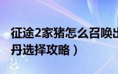 征途2家猪怎么召唤出来（《征途2》征途2内丹选择攻略）