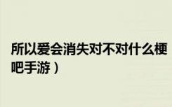 所以爱会消失对不对什么梗（所以爱会消失对不对表情包 快吧手游）