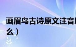 画眉鸟古诗原文注音版（《画眉鸟》原文是什么）