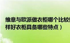 维意与欧派做衣柜哪个比较好（德维尔衣柜和欧派比较怎么样好衣柜具备哪些特点）