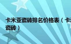 卡米亚瓷砖排名价格表（卡米亚瓷砖属于几线品牌如何挑选瓷砖）