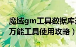 魔域gm工具数据库连接（《魔域》魔域gm万能工具使用攻略）