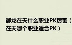 御龙在天什么职业PK厉害（御龙在天转哪个职业PK好 御龙在天哪个职业适合PK）