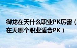 御龙在天什么职业PK厉害（御龙在天转哪个职业PK好 御龙在天哪个职业适合PK）