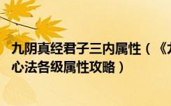 九阴真经君子三内属性（《九阴真经》君子堂1至6阶内功及心法各级属性攻略）