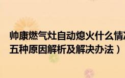 帅康燃气灶自动熄火什么情况（帅康燃气灶自动熄火怎么办五种原因解析及解决办法）