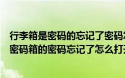 行李箱是密码的忘记了密码怎么改密码（行李箱怎么改密码密码箱的密码忘记了怎么打开）