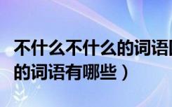 不什么不什么的词语四字词语（不什么不什么的词语有哪些）