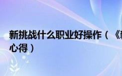 新挑战什么职业好操作（《新挑战》新挑战什么职业好解析心得）