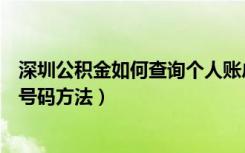 深圳公积金如何查询个人账户信息（获得自己的公积金账户号码方法）