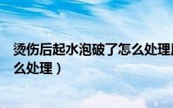 烫伤后起水泡破了怎么处理用什么药（烫伤后起水泡破了怎么处理）