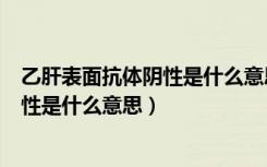 乙肝表面抗体阴性是什么意思但没有抗体（乙肝表面抗体阴性是什么意思）