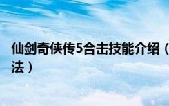 仙剑奇侠传5合击技能介绍（仙剑奇侠传5合击技能的使用方法）