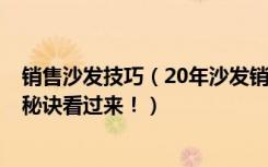 销售沙发技巧（20年沙发销售员总结经验，沙发选购的5大秘诀看过来！）