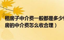 租房子中介费一般都是多少钱（租房子中介费大概多少钱租房的中介费怎么收合理）