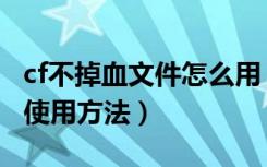 cf不掉血文件怎么用（穿越火线cf不掉血文件使用方法）