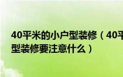 40平米的小户型装修（40平方小户型装修技巧40平方小户型装修要注意什么）