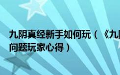 九阴真经新手如何玩（《九阴真经》九阴真经安装全过程及问题玩家心得）