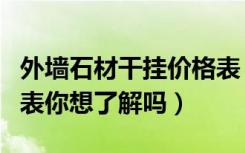 外墙石材干挂价格表（外墙石材干挂报价明细表你想了解吗）