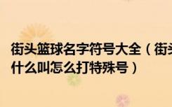 街头篮球名字符号大全（街头篮球怎么打特殊符号 街头篮球什么叫怎么打特殊号）